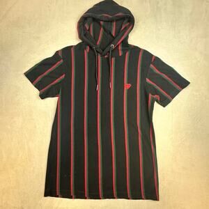 Vala men's striped hoodie in black and red size M sku A-21-LRS